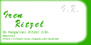iren ritzel business card